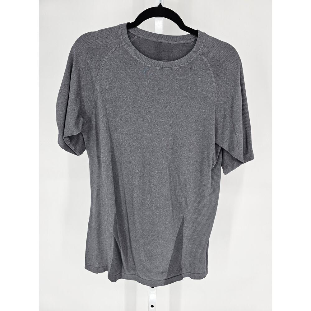 Hylete Mens Sz L Short Sleeve Fitted Performance T Shirt Gray Athletic